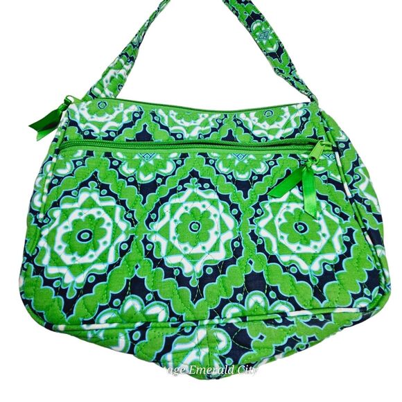 Liz & Co Quilted Green Purse Bohemian Bag Grannycore Beach Mandala Washable - Picture 15 of 16